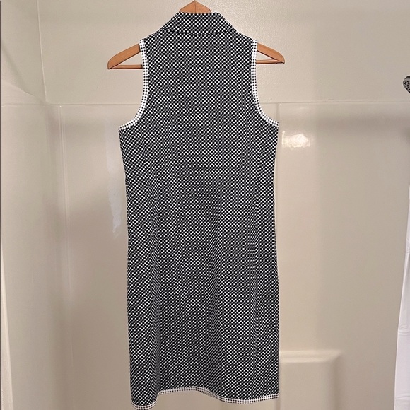 WORTH Women’s Navy Blue / White Polkadot Sleeveless Sheath Dress Size 8 - Picture 4 of 6